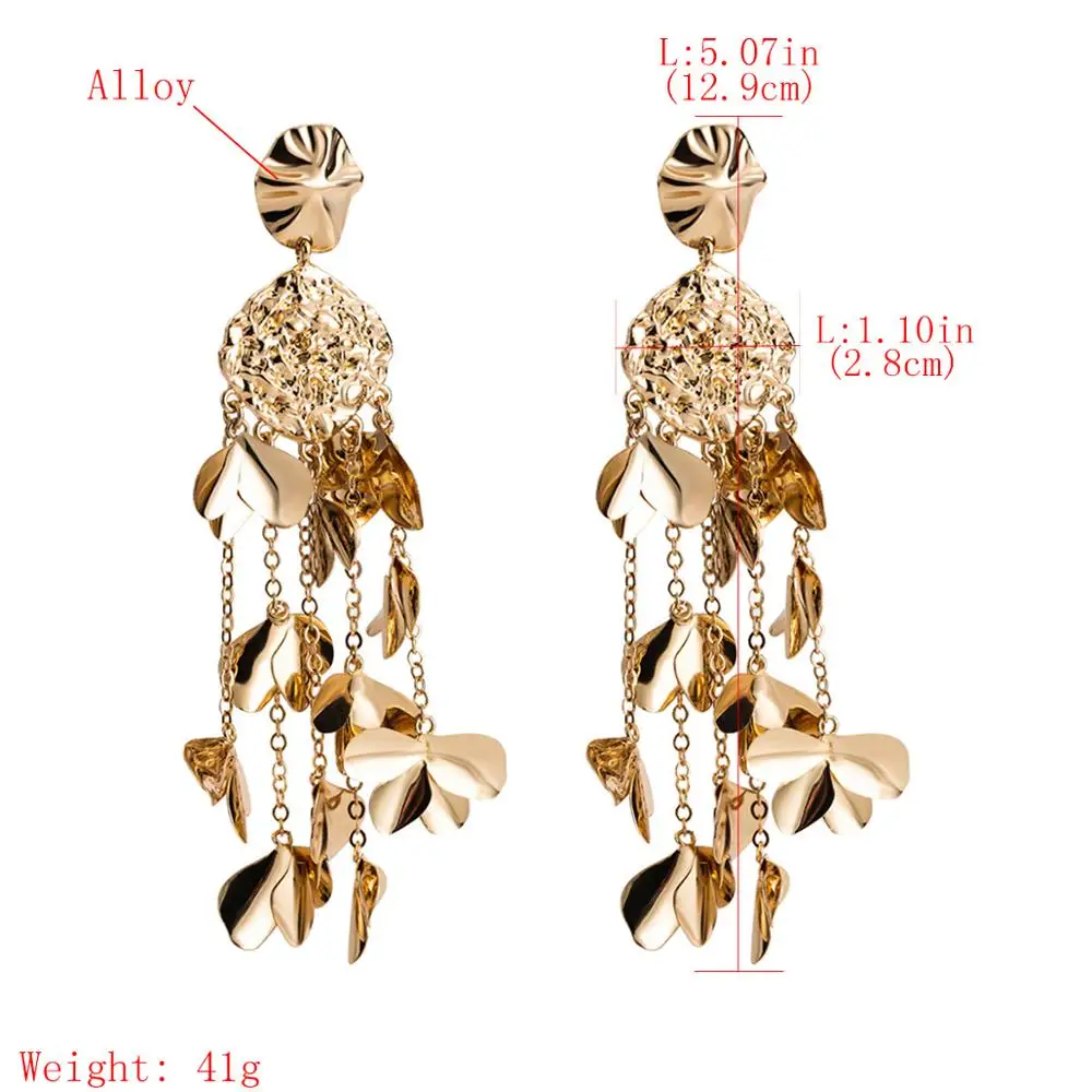 Роскошные индийские длинные серьги-подвески с большим цветком ZA свадебные