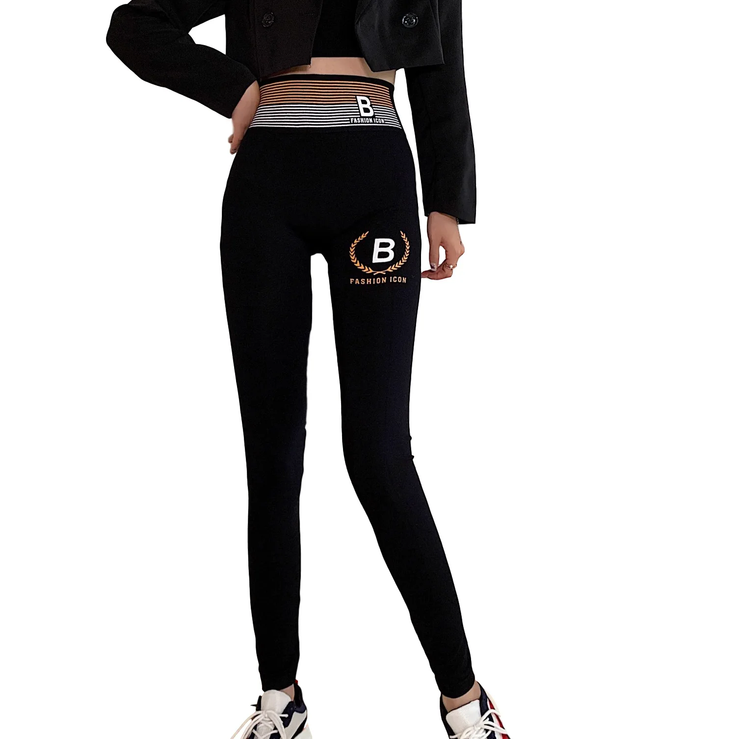 

New Modale Black High-waisted Leggings Nine-point Pants Women Wear Spring, Autumn and Winter Big Size Hip Yoga Thin Exercise