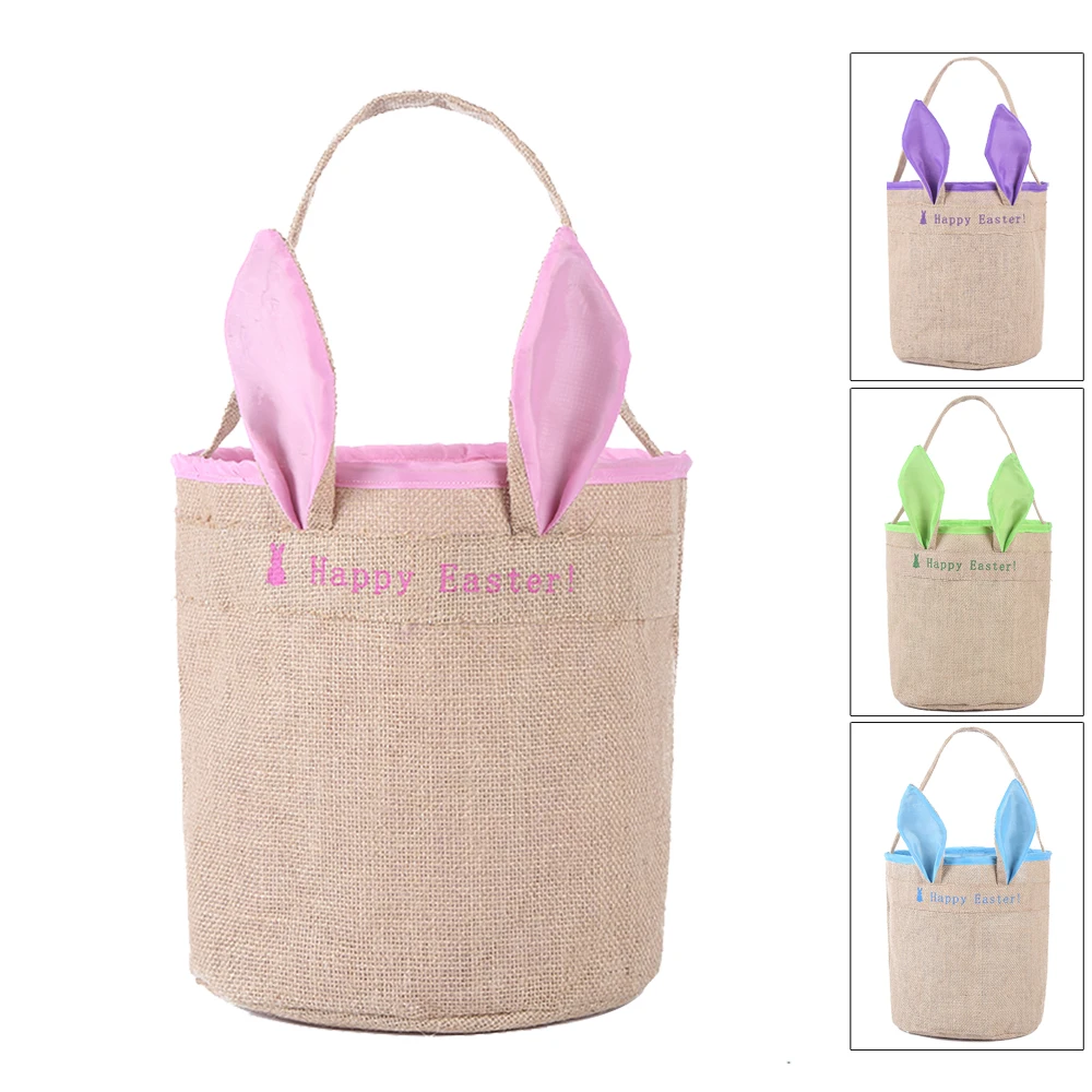 1 шт. пасхальные холщовые подарочные сумки с кроликом и ушками для пасхальных