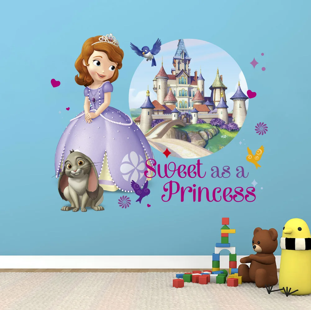 Cartoon Sofia Princess Castle Wall Stickers Girl Room Children