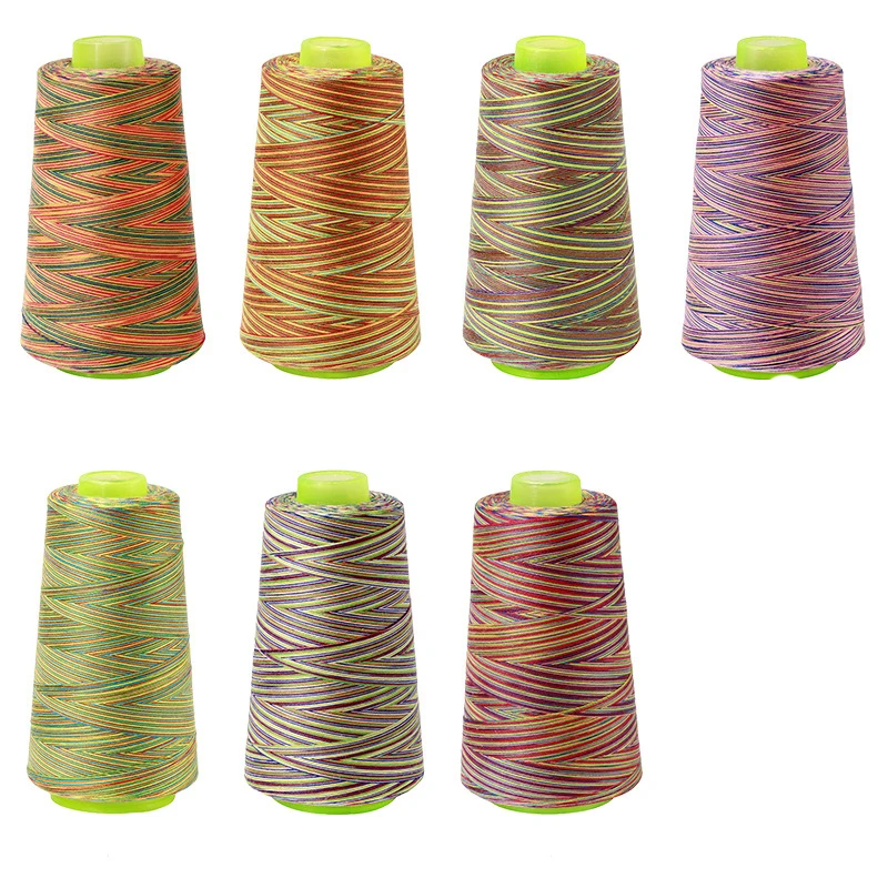 3000 ярдов радужных цветов DIY вышивка нить для шитья s из текстильной нити ремесло