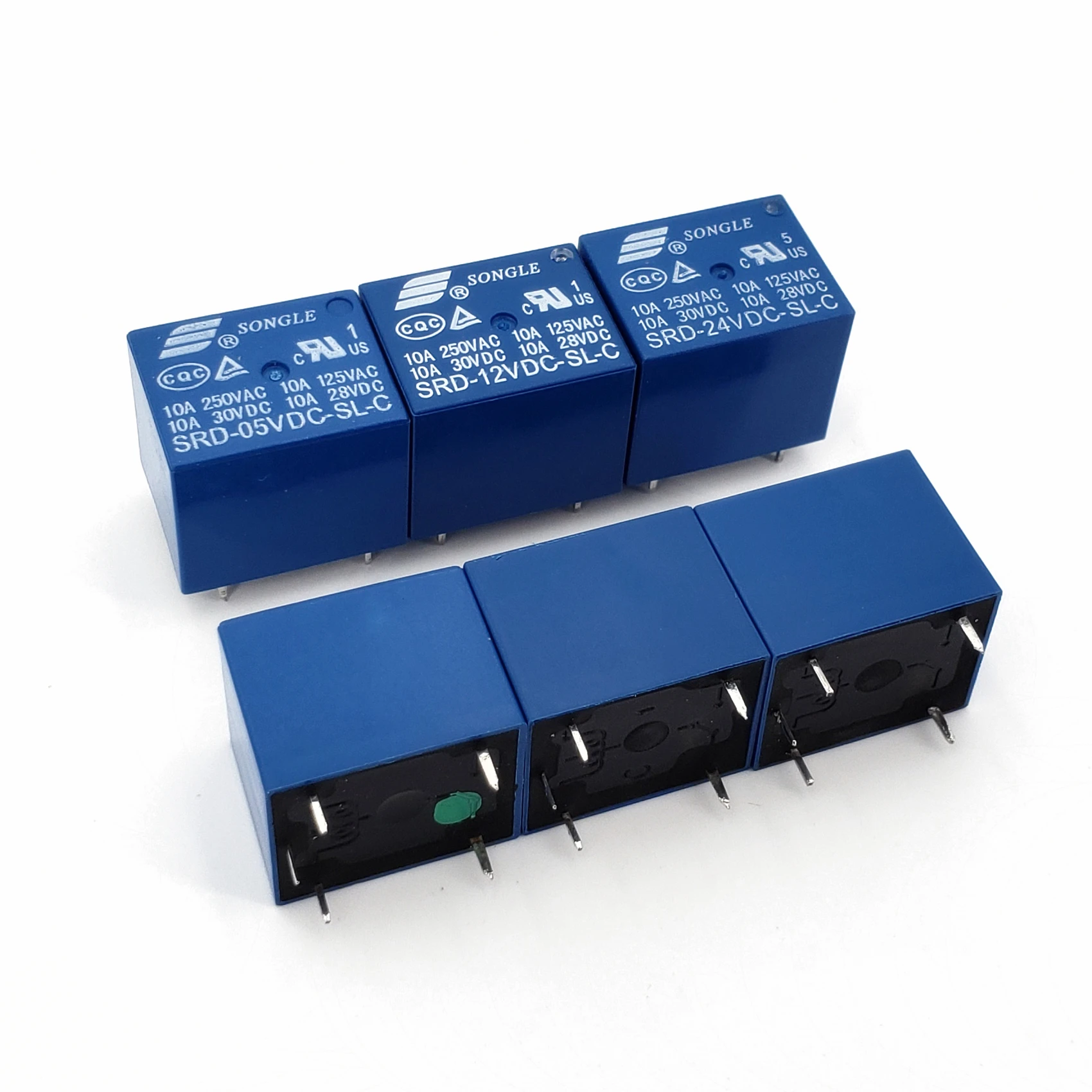 10 шт. голубое SRD T73 DC 5V 12V 24V 5Pin PCB Mount 10A SPDT Мини реле мощности|Реле| |