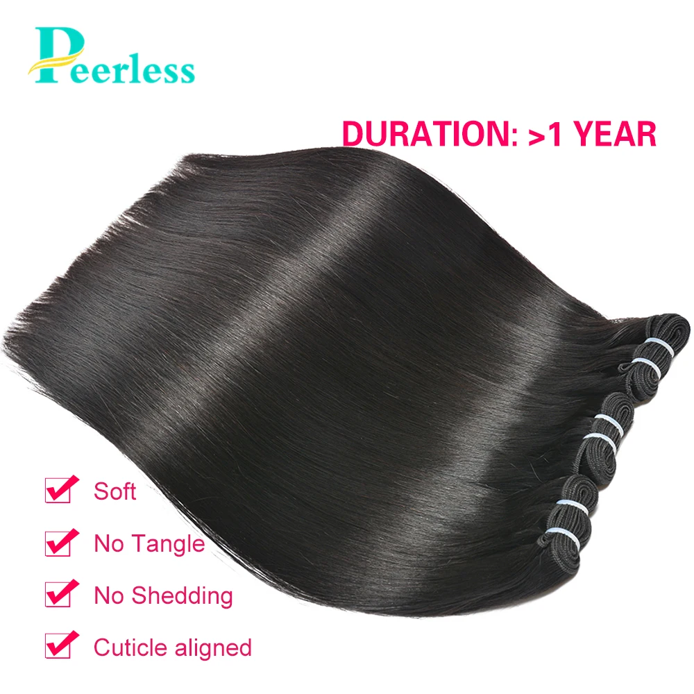 Необработанные натуральные перуанские пряди волос с фронтальной сеткой 13*4 100%