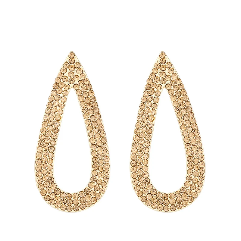 OCESRIO большие черные серьги с камнями висячие для женщин хрустальные каплевидные