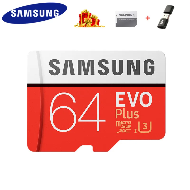 MC64G-KT5-C286 Карта памяти SAMSUNG Micro SD 32 Гб 64 Гб 128 ГБ 256 ГБ U3 U1 4K SDHC SDXC класс EVO+ класс 10 C10 UHS TF карты транс флэш microsd - Емкость: MC64G-KT5-C286
