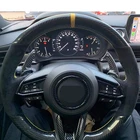 Автомобильные аксессуары сделай сам, искусственная кожа, черное замша, углеродное волокно для Mazda 3 Axela, Mazda 6 Atenza чехол рулевого колеса автомобиля 2018-2019