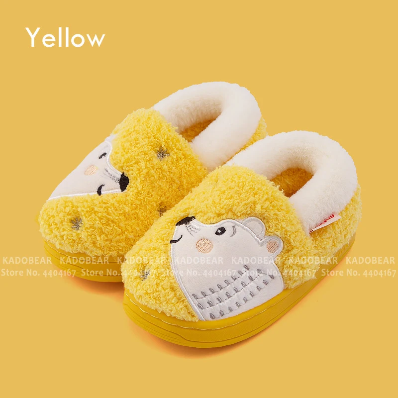 Детские домашние меховые плюшевые тапочки с медведем из мультфильма домашняя