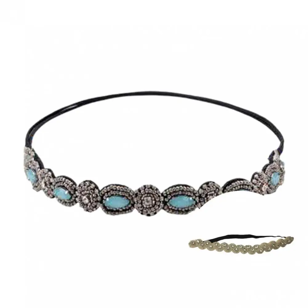 

Universal Portable Delicate Boho Rhinestone Bead Vintage Hairband for Daily Wear Vintage Hairband Retro Headband