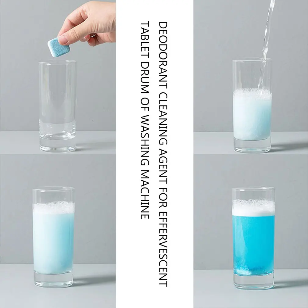 

12 Pcs/Set Effervescent Detergent Tablet Washer Cleaner Descaler Deep Cleaner Deodorant Laundry Supplies