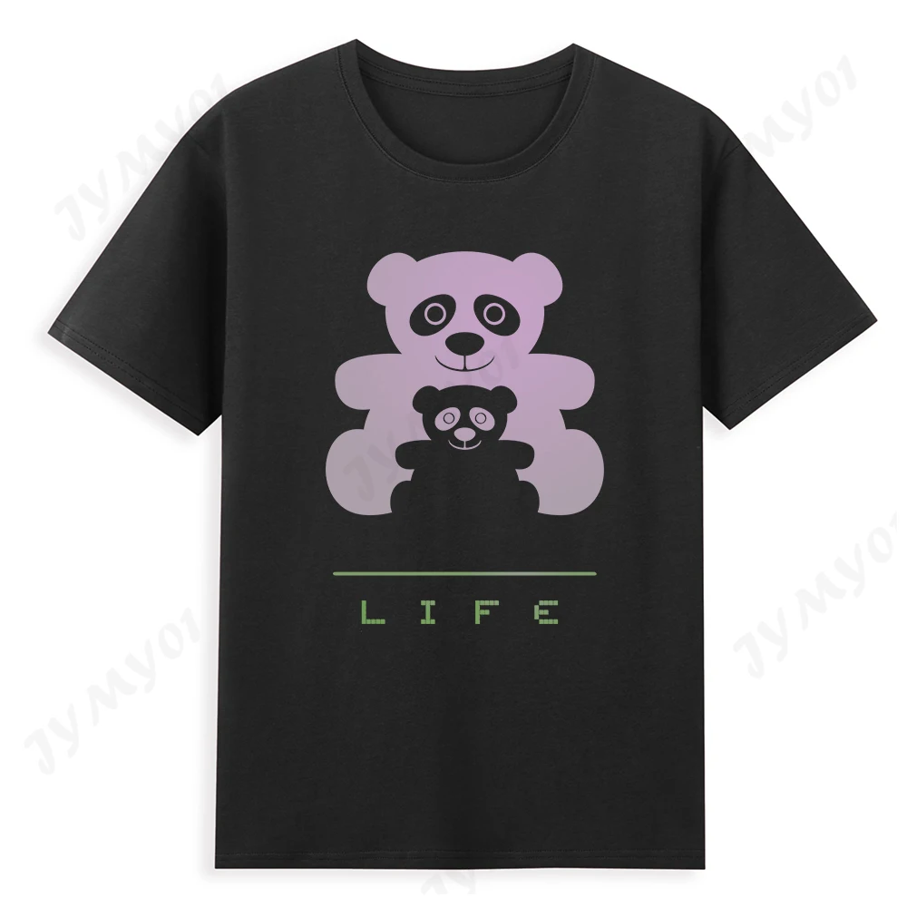 

2021 New Teddy Bear T Shirt Fashion Cotton Men's Shirt Black Bear Kawaii Woman Short-sleeved Fashion Bear Pattern T-shirt