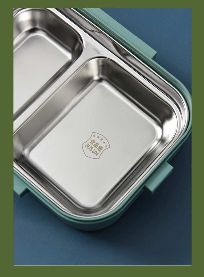 Stainless Steel LunchBox Bento Box For Kids Office Worker 2 Compartments Microwae Heating Lunch Container Food Storage | Дом и сад