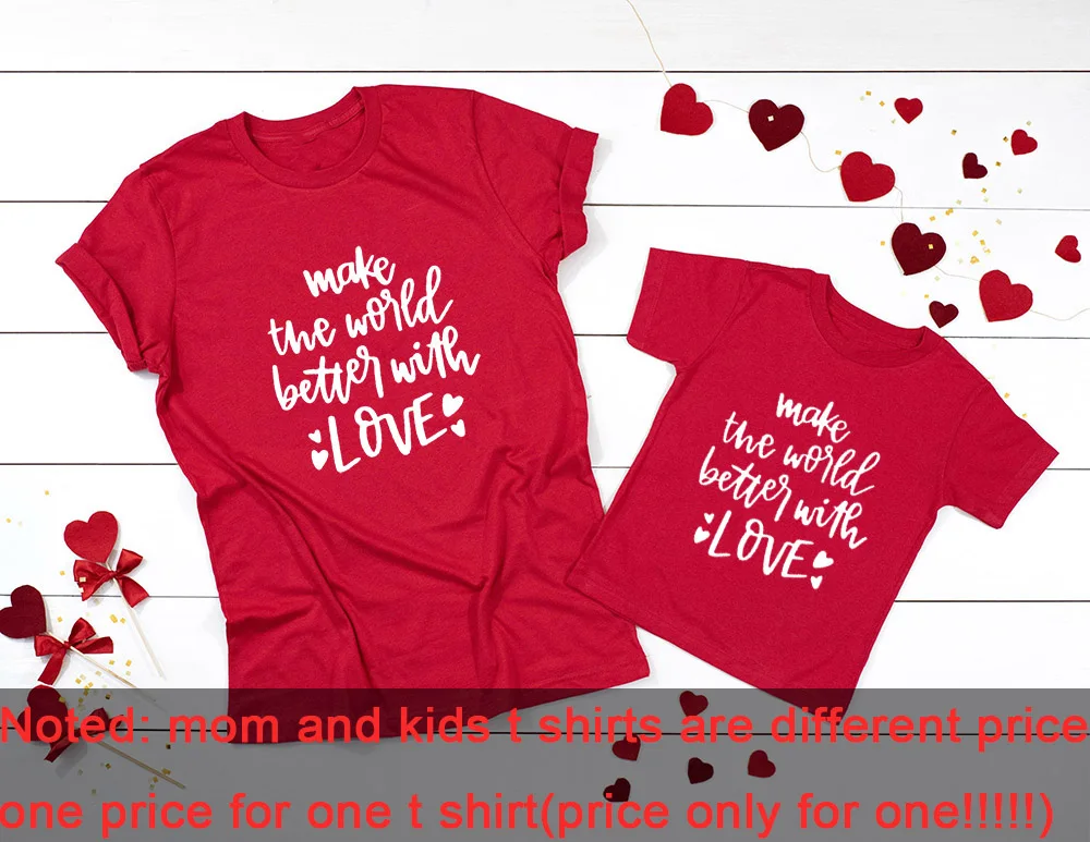 Camisas de San Valent&iacute;n para madre e hija, ropa a juego para el D&iacute;a de San Valent&iacute;n, atuendo familiar-0