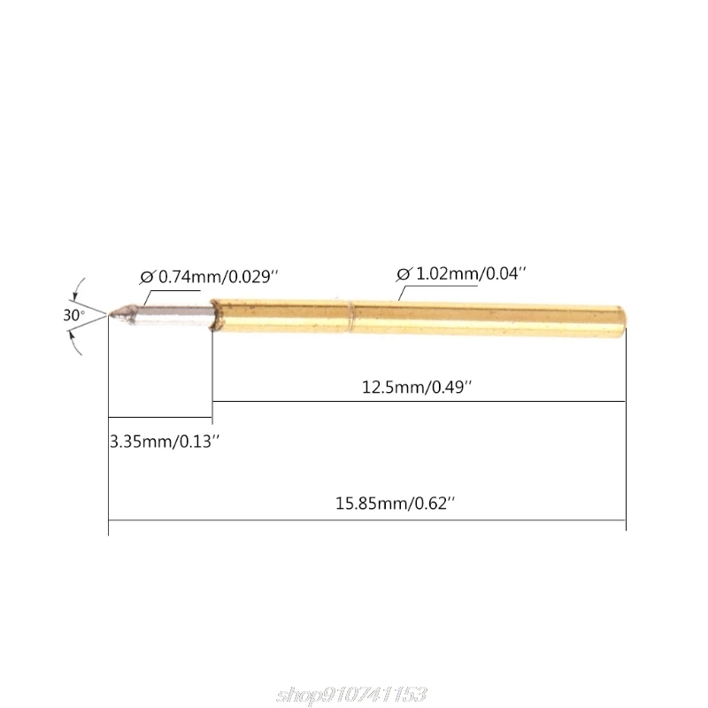 

100 Pcs Dia 1.02mm Length 15.85mm 100g Spring Test Probe Pogo Pin Tool P75-B1 N18 20 Dropshipping