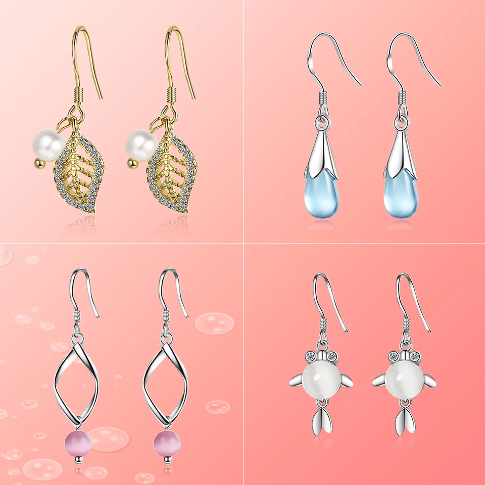 Подлинные 925 пробы серебряные серьги с подвеской для дефолиации подходит