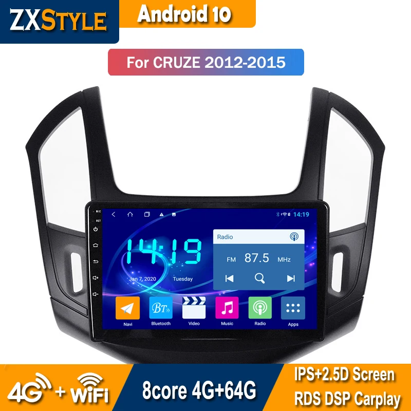 

Car Radio Multimidia Player For Chevrolet Cruze 2013 2014 2015 GPS NAVi Audio Auto Accessories Double Din Android 10 TPMS DVR