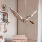 Подвеска в виде лебедя из хлопка и льна для детской комнаты