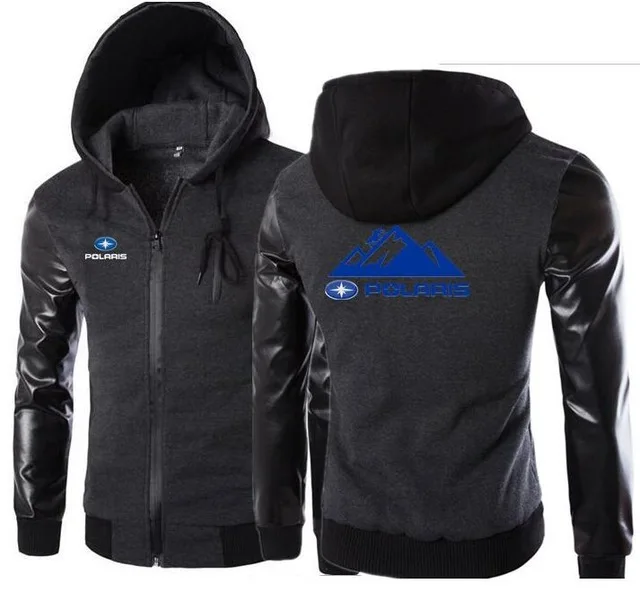 

2021 NEW Winter Sweatshirt Thick Warm Fleece Coat for Mens SportWear Tracksuit Male Polaris Print Hoodies Bomber Jacket o9