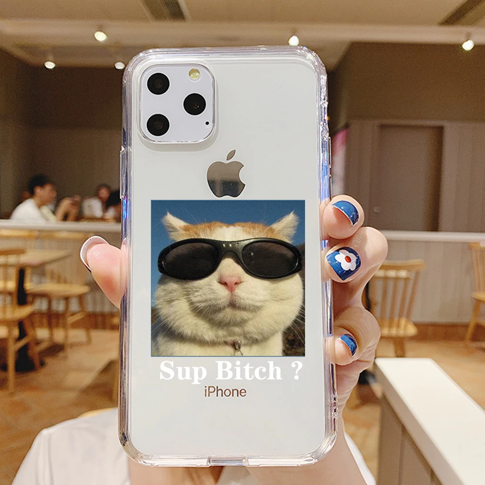 

Cute Cartoon Cat Clear Scilione Animal Phone Case for IPhone 12 Mini 5 6 6S 7 8 SE Plus X XS XR 11 Pro Max Coque Funda Silicone