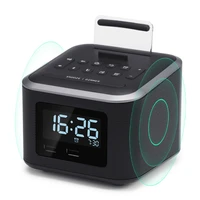 digital alarm clock radio wireless bluetooth speaker for bedroom with usb charging portaux in and cell phone standsnooze