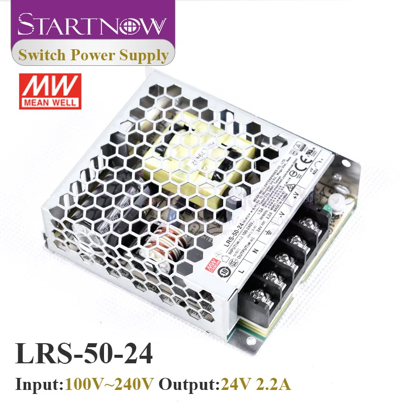 Startnow LRS-50-24 переключатель питания AC DC 24V 2.2A 50W Тайвань импульсный источник Meanwell для