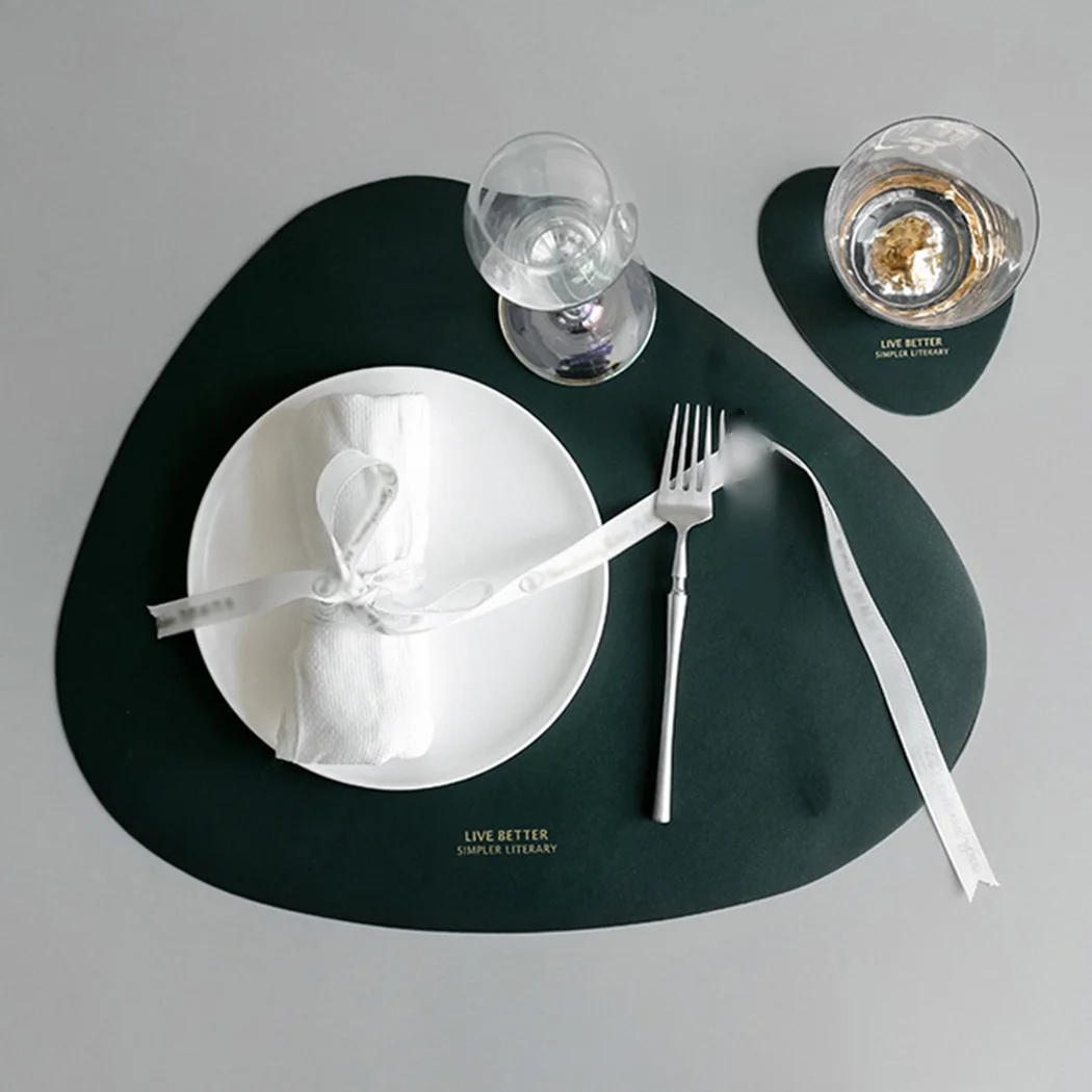 

Creative Leather Dining Pad Household Triangle Oval Waterproof Oil Proof Heat Insulation Pad Cup Pad High Temperature Resistant