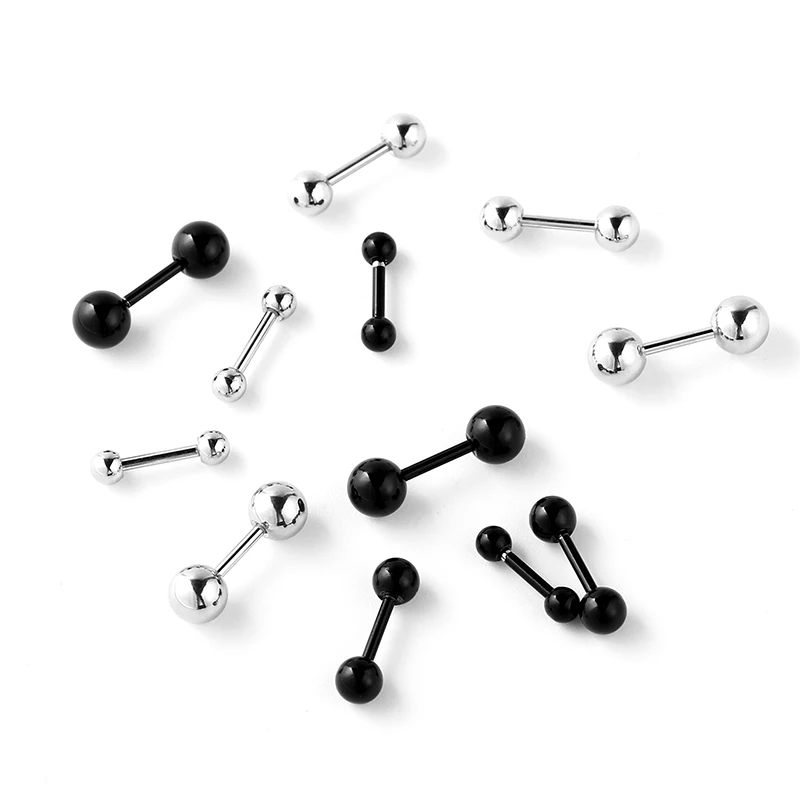 Дуплекс из нержавеющей стали титановая сталь черные квадраты серьги Гантели