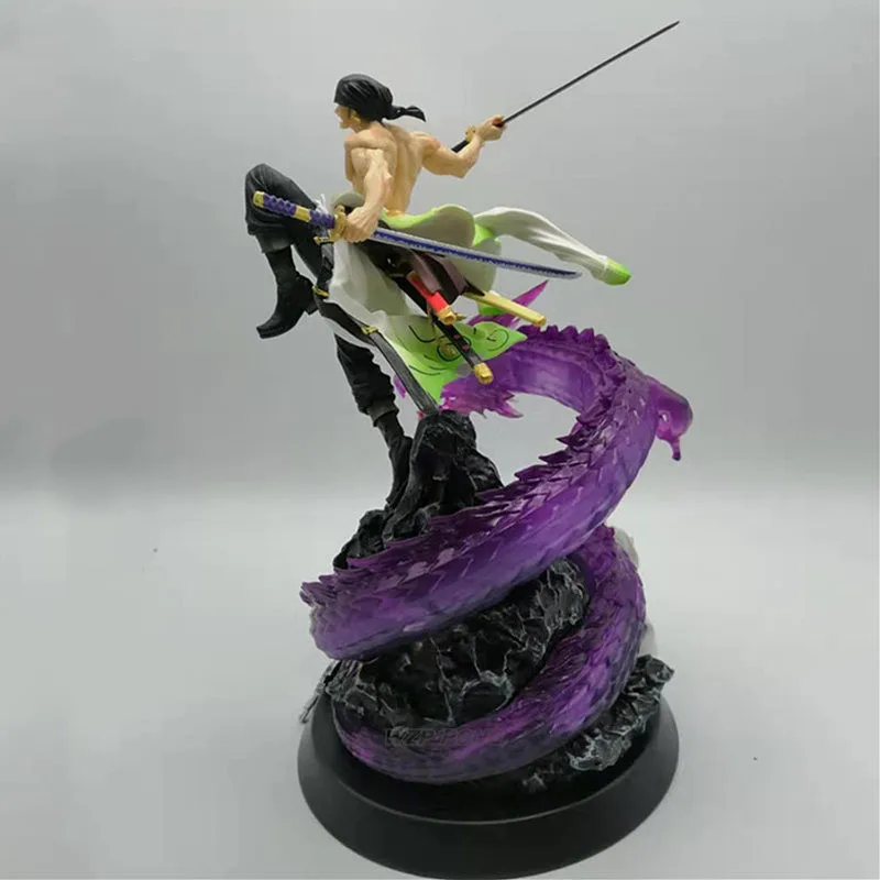 35cm Anime One Piece Kimono Roronoa Zoro Dragon Battle Form Figurine Dolls Toys PVC Action Figure Collectible Model Toy Gift | Игрушки и