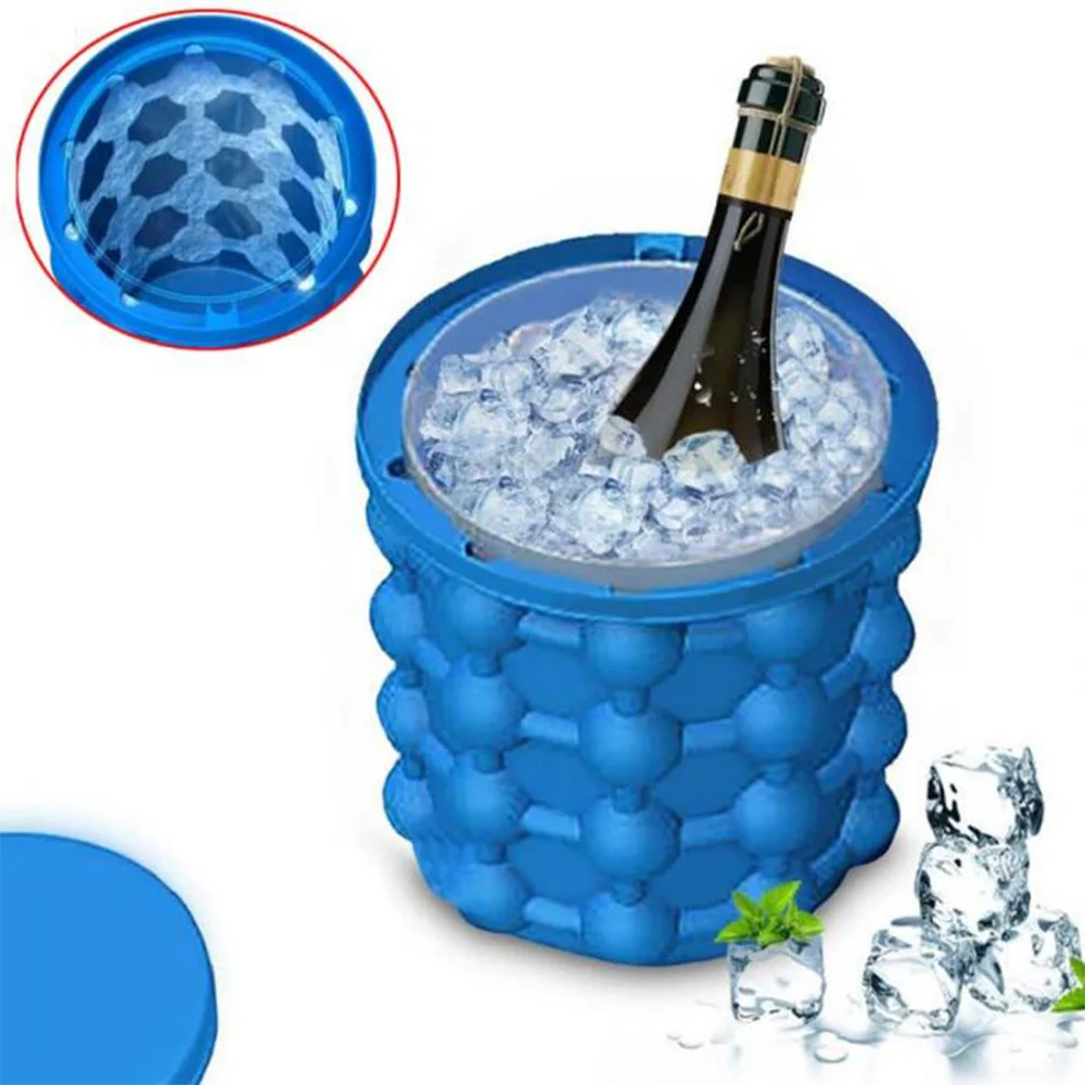 1PC Silicone Ice Bucket Durable Drink Wine Rapid Cooling Storage Space Saving Seaside Travel Springtime Outing Ice Machine