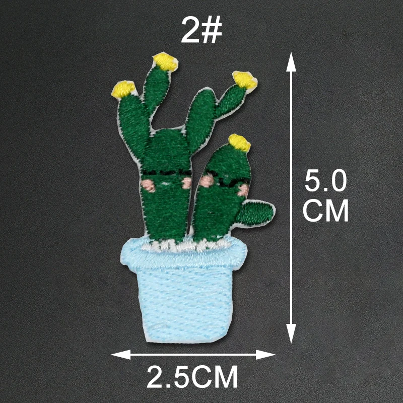 6pcs Cute Green Plant Iron on Patches Clothes Stripes Children Embroidered for Clothing Needlework Accessories Decor | Дом и сад