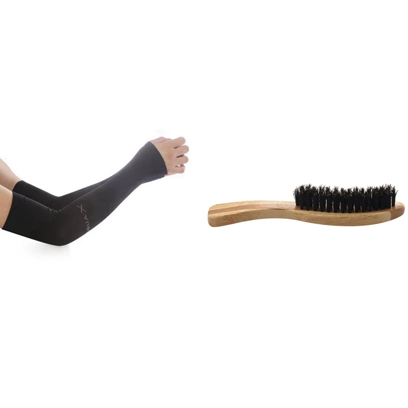 

1X мужской Кабан, щетина для волос, щетка для бороды и 1 пара, унисекс, рукоятка, охлаждающий рукав, рукава