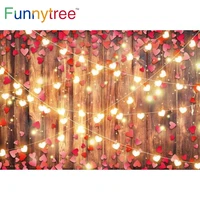 funnytree wood wedding lights background banner flowers romantic engagement party baby shower valentines day photocall backdrop