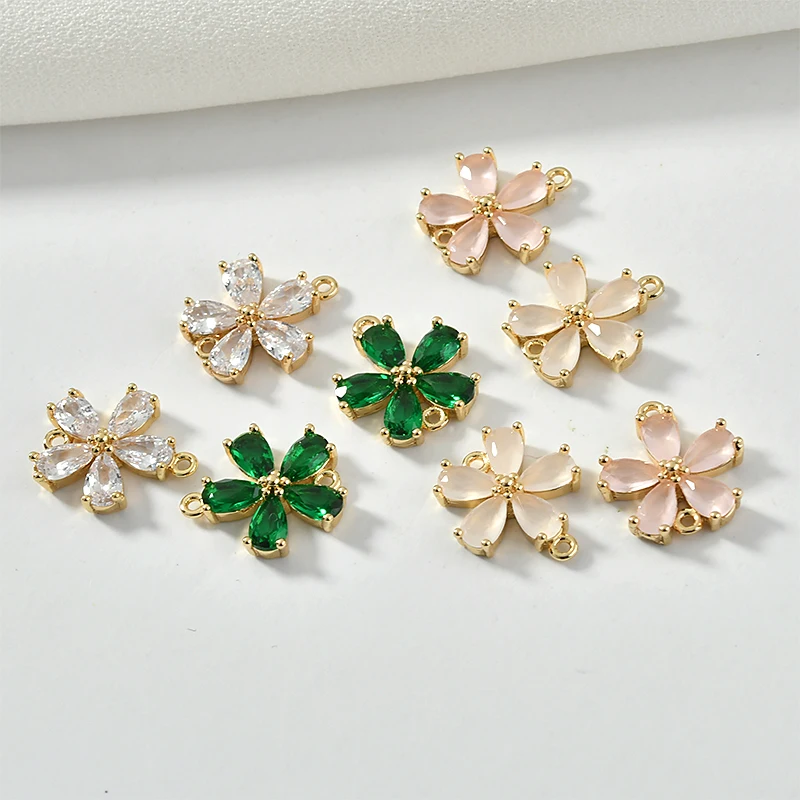 Двойные Висячие четырехлистные циркониевые браслеты с цветами ожерелье серьги