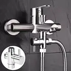 Тройник с Т-образным адаптером, латунный соединитель G12 дюйма, с насадкой, запорный душевой распылитель, для ванной комнаты