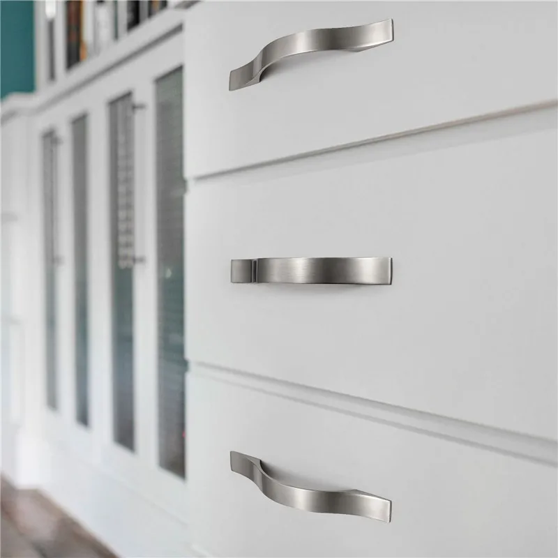 

1PC Modern Simple Aluminum Alloy Chrome Kitchen Cabinet Door Knobs and Handles Drawer Pulls Furniture Handle Hardware