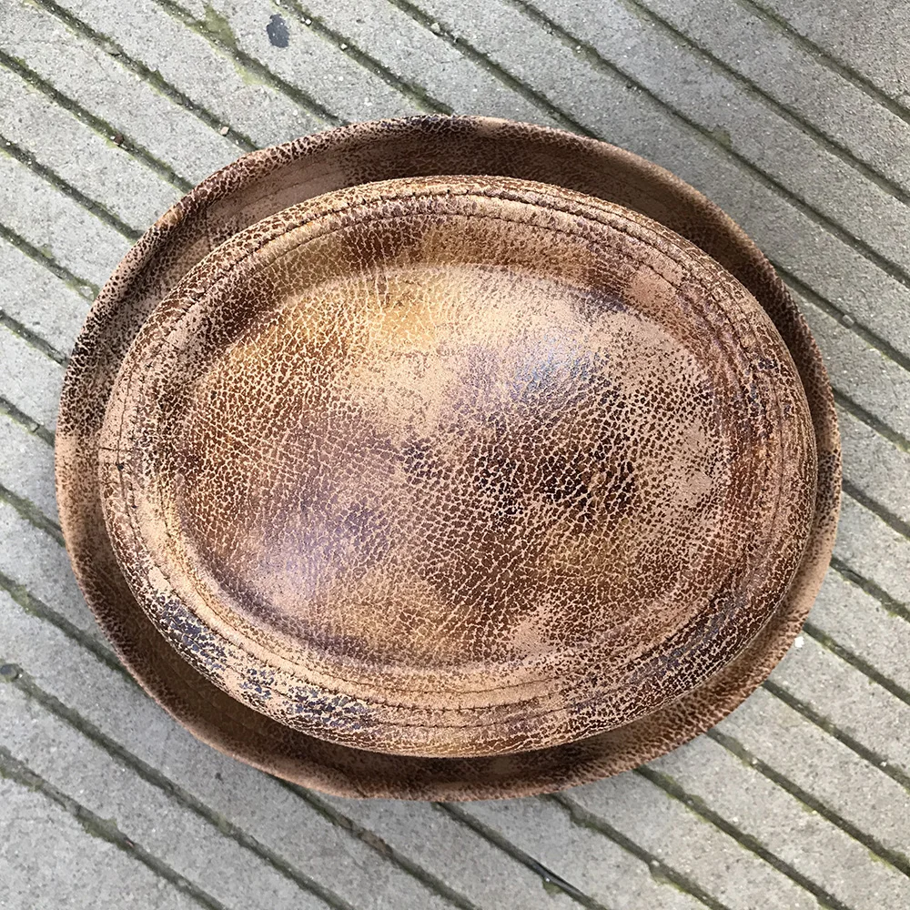 Мужская кожаная шляпа Федора мужская плоская из свиного пирога для папы котелок