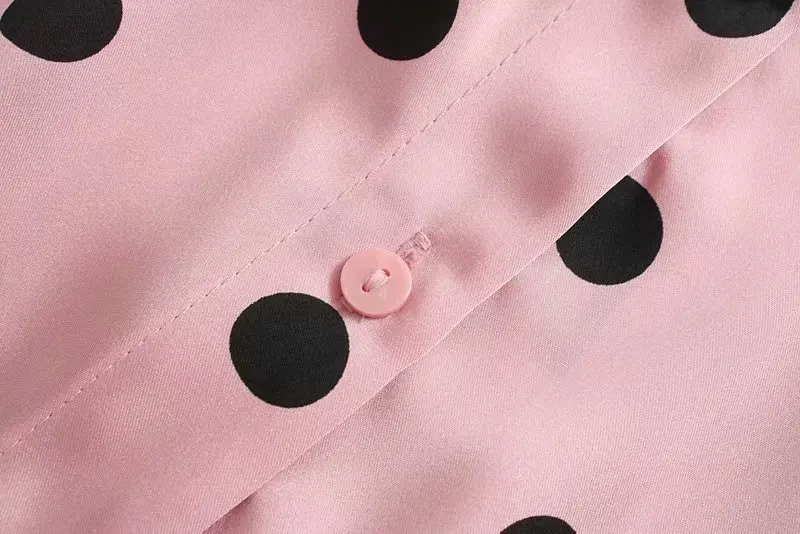 Новая женская Милая Повседневная Деловая блузка в горошек с принтом, рубашки, офисные женские блузы с длинным рукавом и карманами, шикарные женские топы LS4282