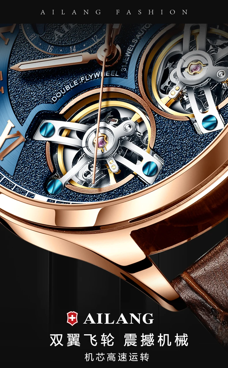 AILANG дизайн швейцарские часы мужские механические watch men водонепроницаемые clock mechanism командирские часы мужские спортивные tourbillon часовой механизм стимпанк часы последняя мода