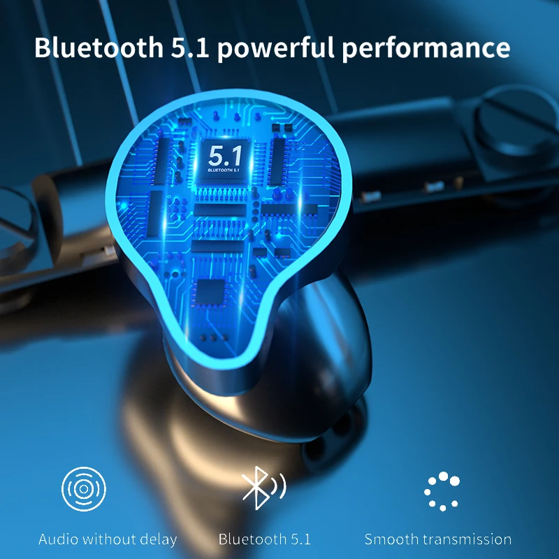 

TWSWireless Bluetooth Headphones Touch Electroplating Digital Display Sports Noise Reduction Waterproof Noise-free Music Headset