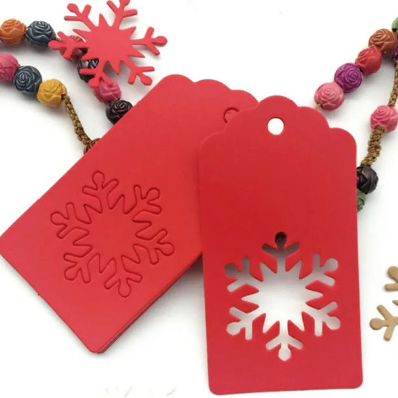 100 шт. рождественский подарок крафт бумага бирки бумажные снежинка лось