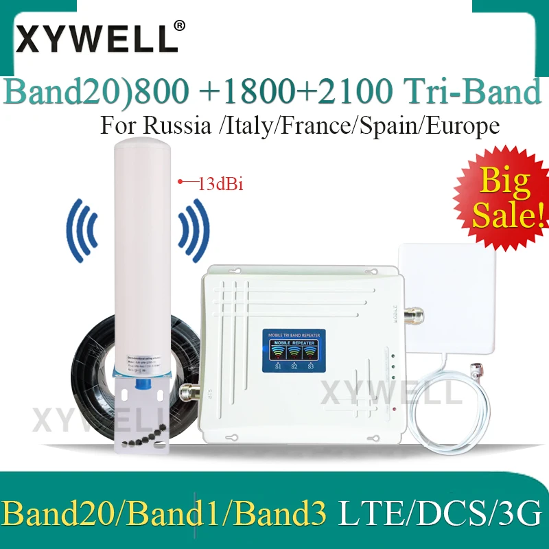 Трехдиапазонный усилитель сотовой связи 800 МГц 1800 2100 LTE GSM WCDMA 2G 3G 4G|Усилители