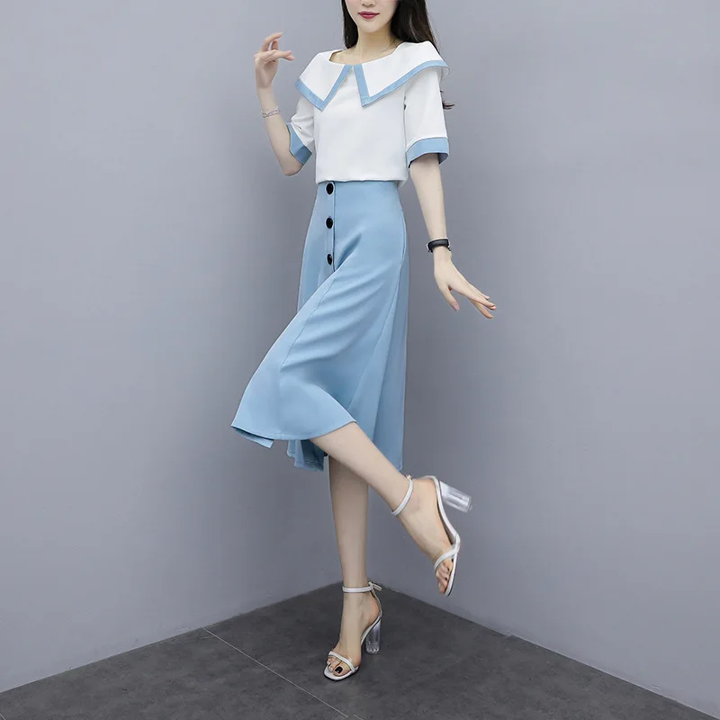 

Ladies suit spring and autumn new casual fashion solid color temperament lapel slim skirt two-piece suit