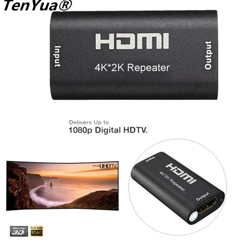 Мини 1080P 4K* 2K HDMI удлинитель повторитель 3D HDMI адаптер Усилитель сигнала Усилитель 4,95 Гбит/с по сигналу HDTV AH131+ HDMI удлинитель