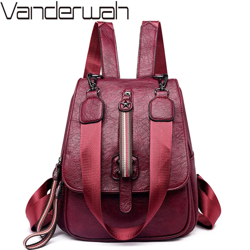 Многофункциональный женский рюкзак женские мягкие кожаные рюкзаки Mochila Feminina
