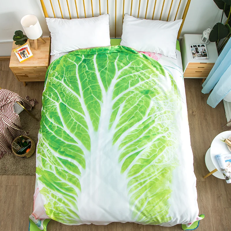 

Fruits Vegetables 3D Quilt Kids Single Bed Cartoon Blanket Summer Quilt Light Weight Comforter Duvet Winter Warm Bedspread