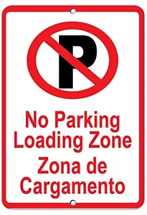 

LZATPD SLALL No Parking Loading Zone Zona De Cargamento Retro Street e Car Motorcycle Garage Decoration Supplies12 X 8 Inch