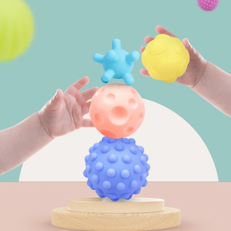 

New 6 Pieces Textured Multi Ball Set Sensory Stimulating Textured Balls for Kids