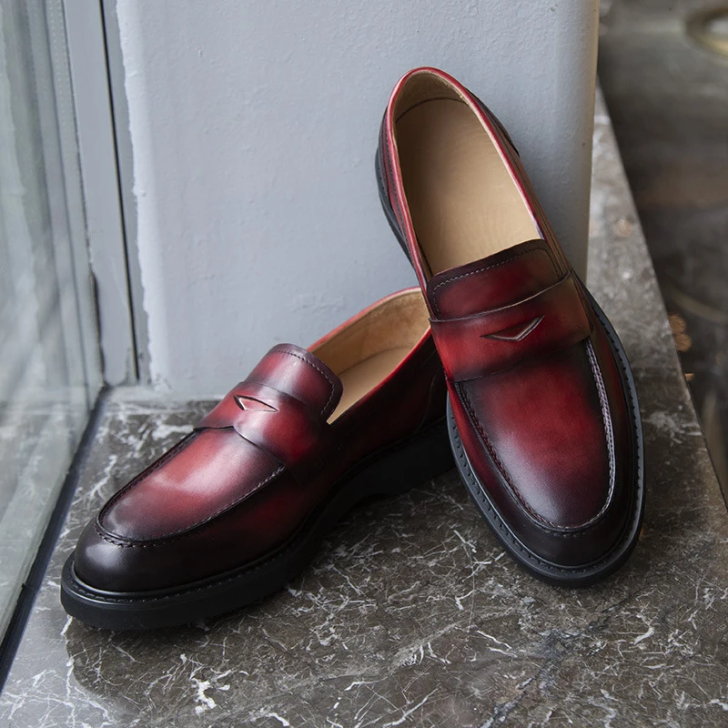 

Phenkang Mens Formal Shoes Genuine Leather Oxford Shoes For Men Italian 2021 Dress Shoes Wedding Laces Leather Business Shoes