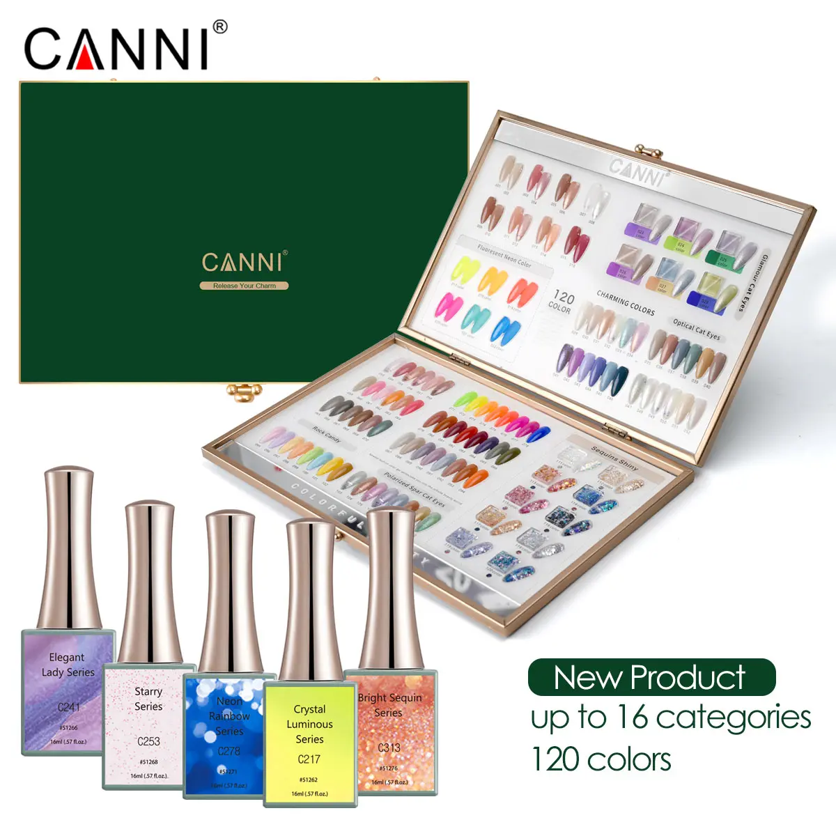 Canni 2021 новые цвета 16 серия мл УФ/светодиодный Гель-лак для ногтей Набор салонного