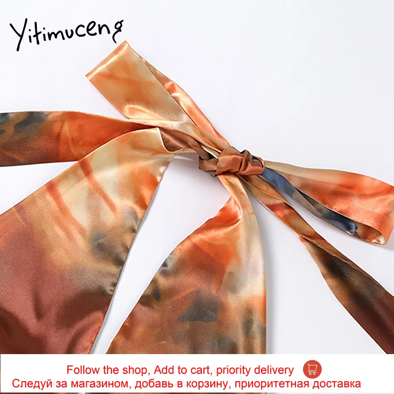 

Yitimuceng Ties Crossed Crop Tops Camis for Women Tie dye Sexy Short Tank Top White Clothes 2021 Fashion Summer New Sexy Club
