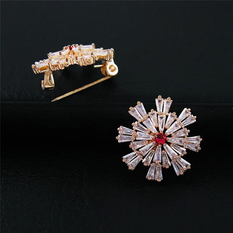 Простой Элегантный Хрустальный солнцезащитный цветок броши для мужчин и женщин